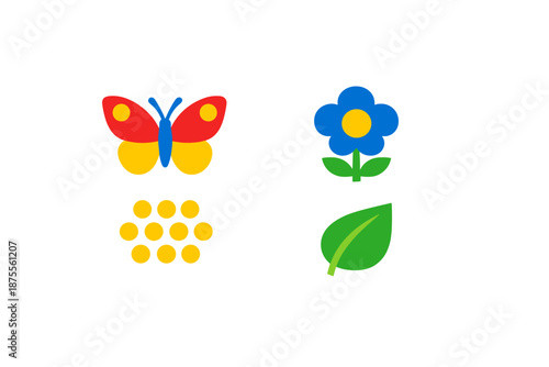 Abstract butterfly and flower with glowing effect