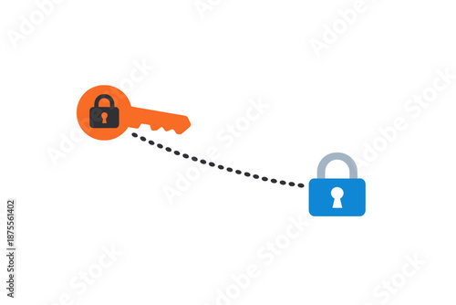 Digital key unlocks a digital lock concept