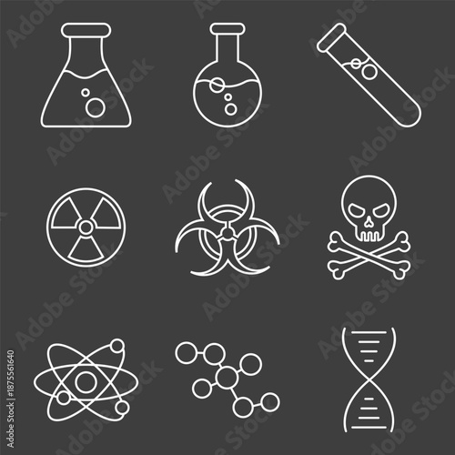 Vector Set of Chemical and Physical Icons.