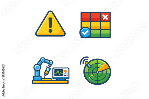 Technology and Warning Icons Collection