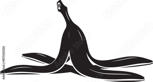 Vibrant banana peel in dynamic artistic illustration