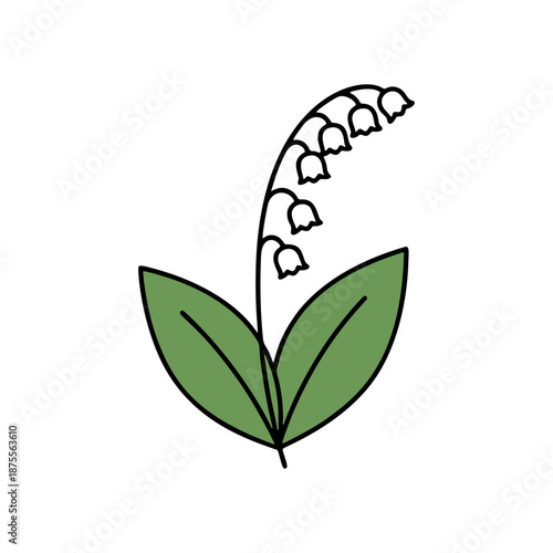 シンプルなスズランのカラーアイコン