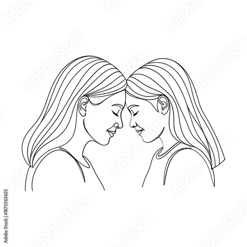 Two Girl Embracing In Tender Moment
