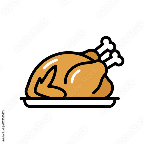 Delicious roasted chicken on a platter ready to be served.