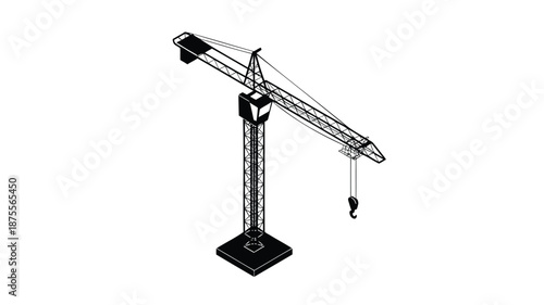 Construction crane in operation on building site