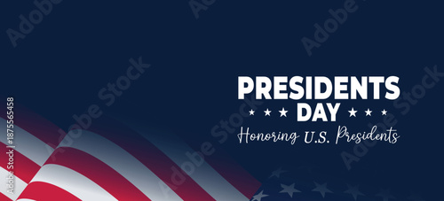 President's Day USA ackground with the US flag, Happy President's Day Background Design, Banner, Poster, Greeting Card