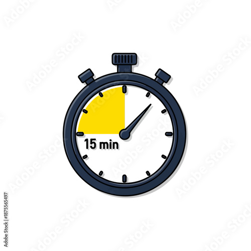 Stopwatch displaying 15 minutes time interval.