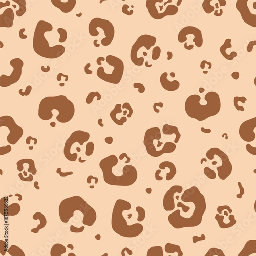 playful and whimsical seamless pattern of brown and tan spots resembling leopard's fur. pattern is spread across entire image, creating sense of depth and texture
