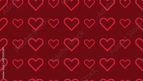 red hart shape seamless pattern background. festive wallpaper and paper wrapping decoration