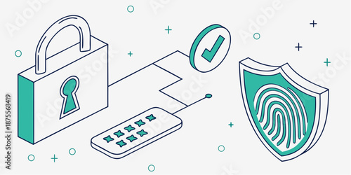 Secure Login and Authentication Technology Vector