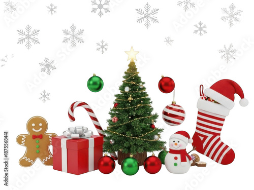 Festive christmas scene with decorations