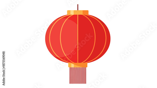 Traditional Red Lantern Decoration For Festive Celebrations And Cultural Events Isolated On White Background