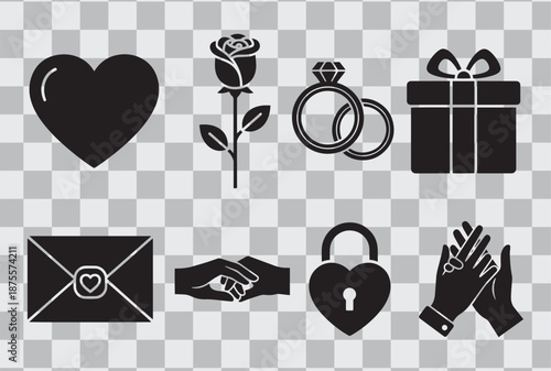 set of icons for valentines day