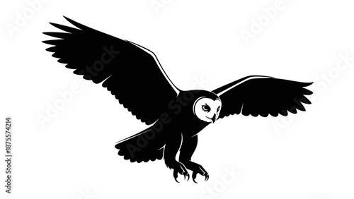 Black Silhouette of Eagle in Flight.