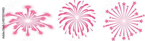 pink fireworks bursts