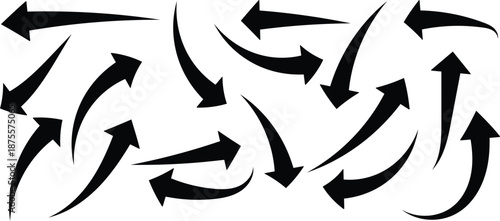 Arrow icon Arrow vector line icon set Arrow icon set, arrow icon vector . Black long up arrow icon vector black curve arrow icon on transparent background.