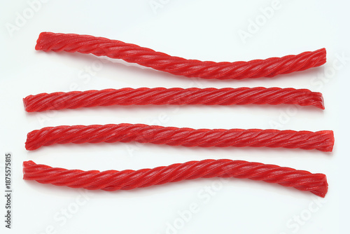 Red Licorice candy isolated on white background