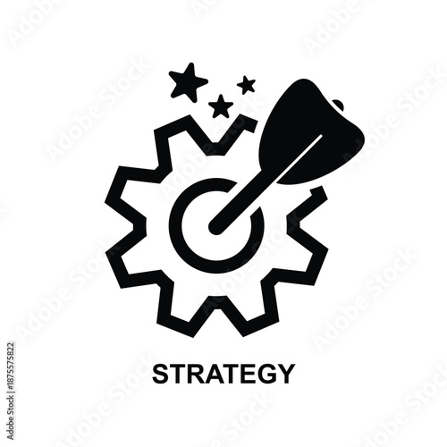 Strategy icon. Target icon. Strategy and tactic isolated on background vector illustration. Non AI generate.