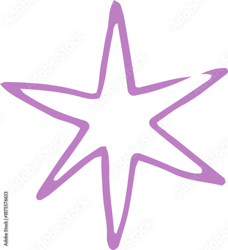 Hand Drawn Star Shape. Hand Drawn Yoga, Meditation and Wellness  Doodles Series