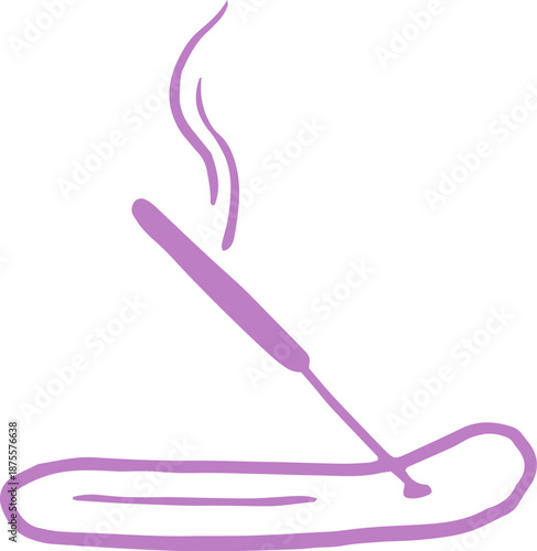 Hand Drawn Incense Stick Icon. Hand Drawn Yoga, Meditation and Wellness  Doodles Series