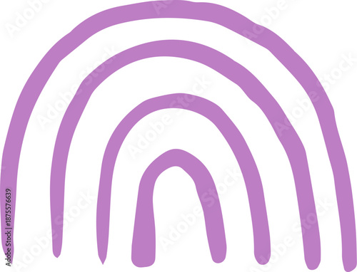 Hand Drawn Rainbow Symbol. Hand Drawn Yoga, Meditation and Wellness  Doodles Series