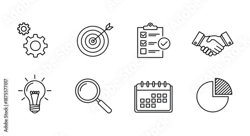 Business strategy and planning icons