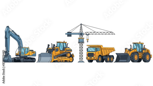 Heavy Construction Machinery and Equipment Lineup.
