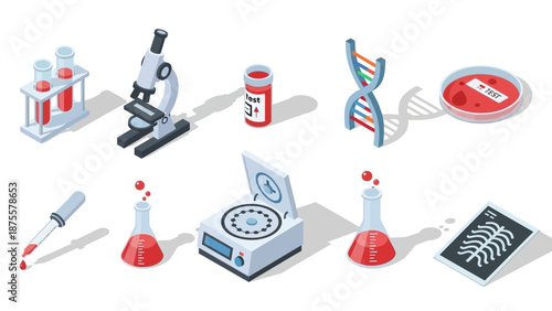 Laboratory Equipment and Scientific Instruments Isolated.