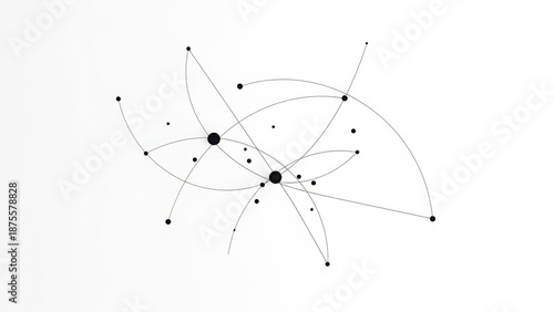 A complex network diagram with interconnected nodes and lines