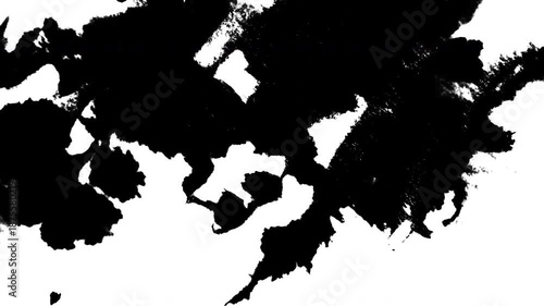 Ink Splash Movement on White Background