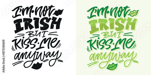 St.Patrick's Day - cute hand drawn lettering art. T-shirt design, mug print, bag print. Lucky sharm.