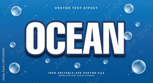 Ocean 3d editable text effect Template