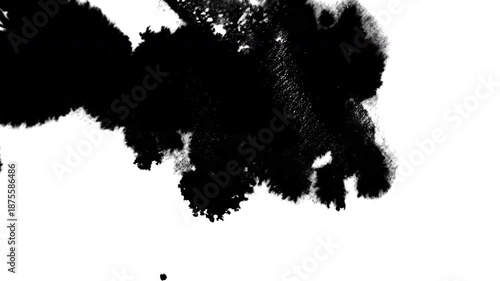 Ink Spreading Motion Creating Abstract Art on White