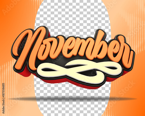 luxury 3d render greeting welcome to november under view