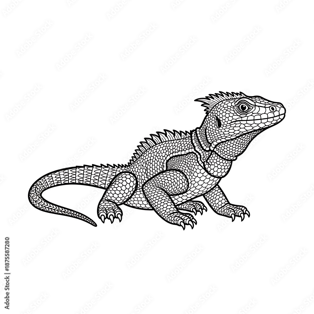 Obraz premium Lizard with Monochrome art.