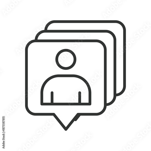 User profile cards, icon in line design. profiles, users, identity, account, contacts, people, cards on white background vector. Profile cards editable stroke icon