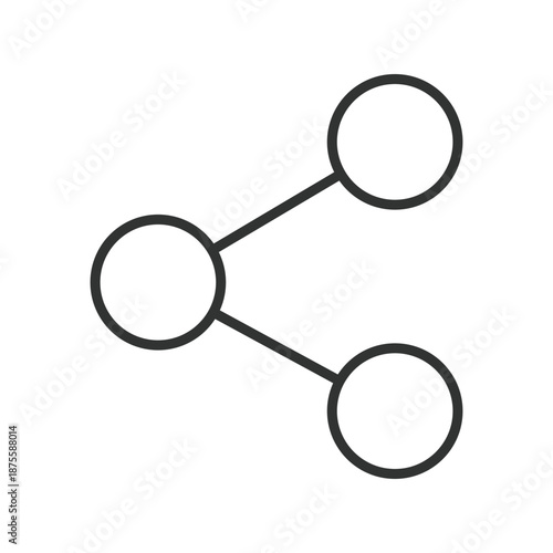 Share connection symbol, icon in line design. share, network, link, nodes, connection, social, distribute on white background vector. Share editable stroke icon
