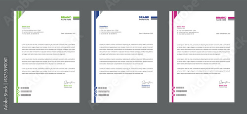 Professional Business Letterhead Template Designs with Modern Layout and Color Schemes