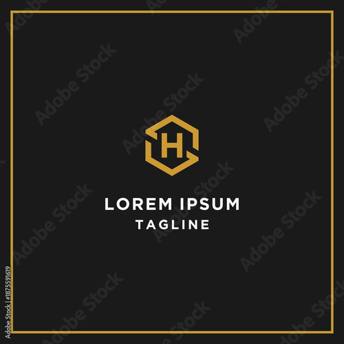 sh or hs hexagon logo