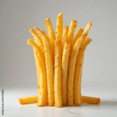french fries on a white background