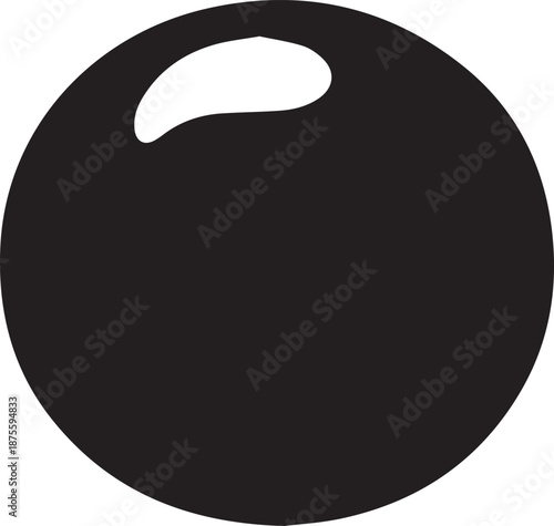 Black circle with white handle
