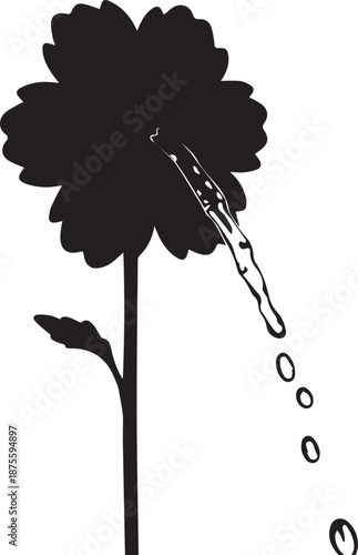 Droplet forming on flower petal