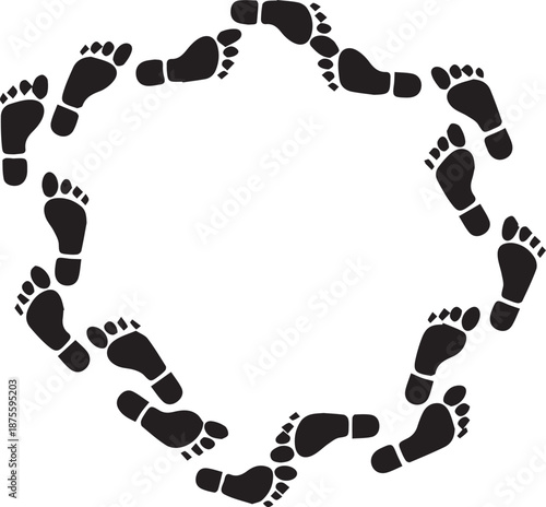 Circle of footprints