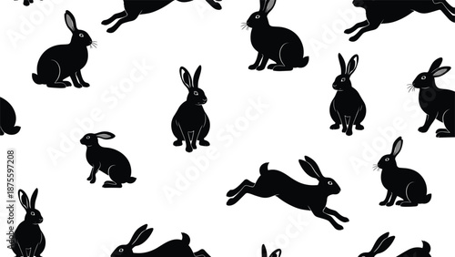 Black silhouette of a woman relaxing on a beach lounge chair under a sun umbrella holding a summer drink isolated on a white background