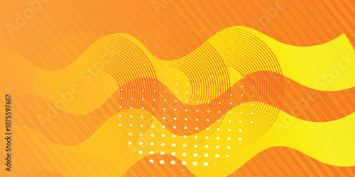 Abstract background halftone  with small dots and wavy lines in shades of orange, graphic design, halftone, orange colors Illustrations Vectors