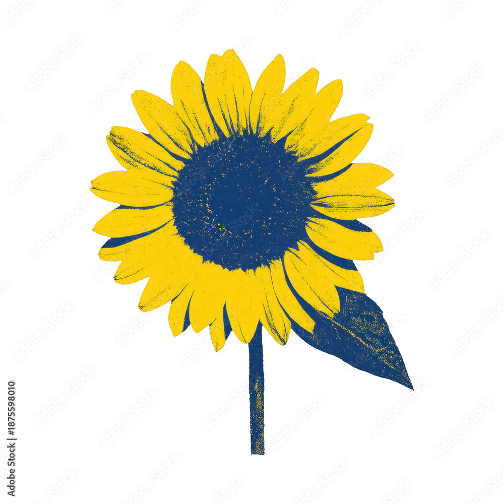 Fototapeta premium PNG Vibrant sunflower illustration design