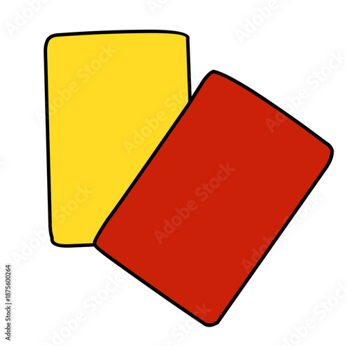 Red and yellow cards for penalties in soccer matches. Suitable for sports articles, blogs, or social media posts about disciplinary actions.