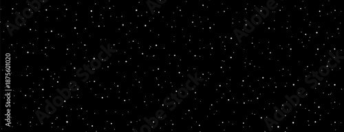 Simple background of starry dark sky scattered white dots vector illustration