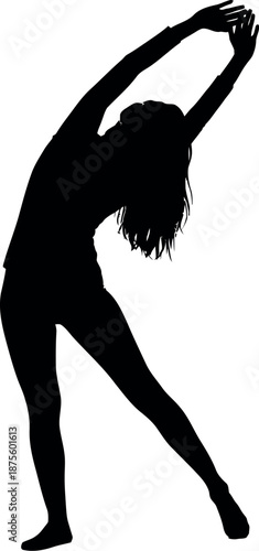 Graceful dancer in mid-leap silhouette