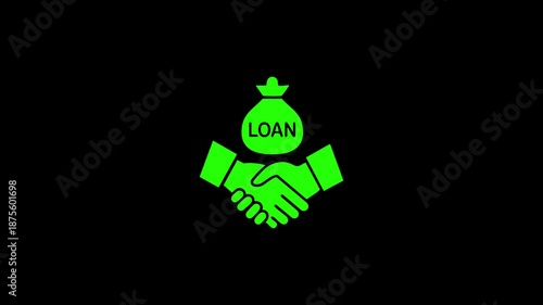 Bank business loan done icon loop animation .4k video